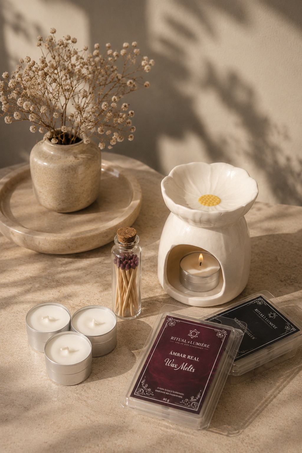 PACK QUEMADOR + 1 WAX MELTS 80g · Ceras Perfumadas Artesanales