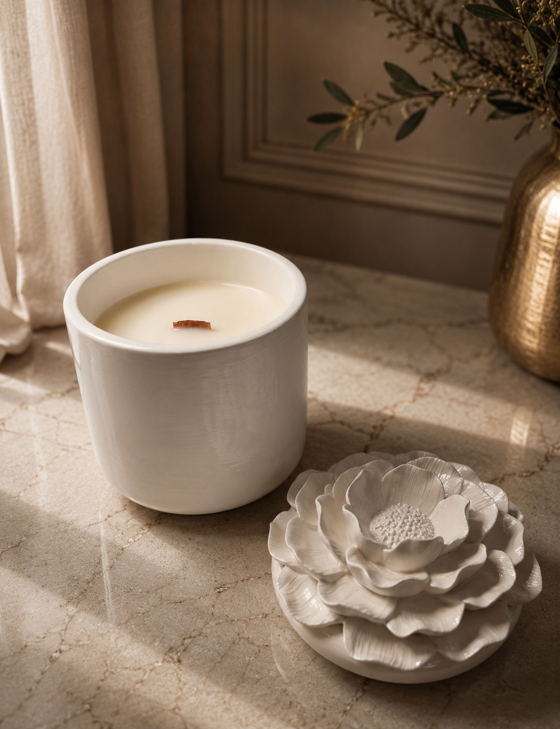 LUMIÈRE PIVOINE • vela artesanal de cera de soja y coco