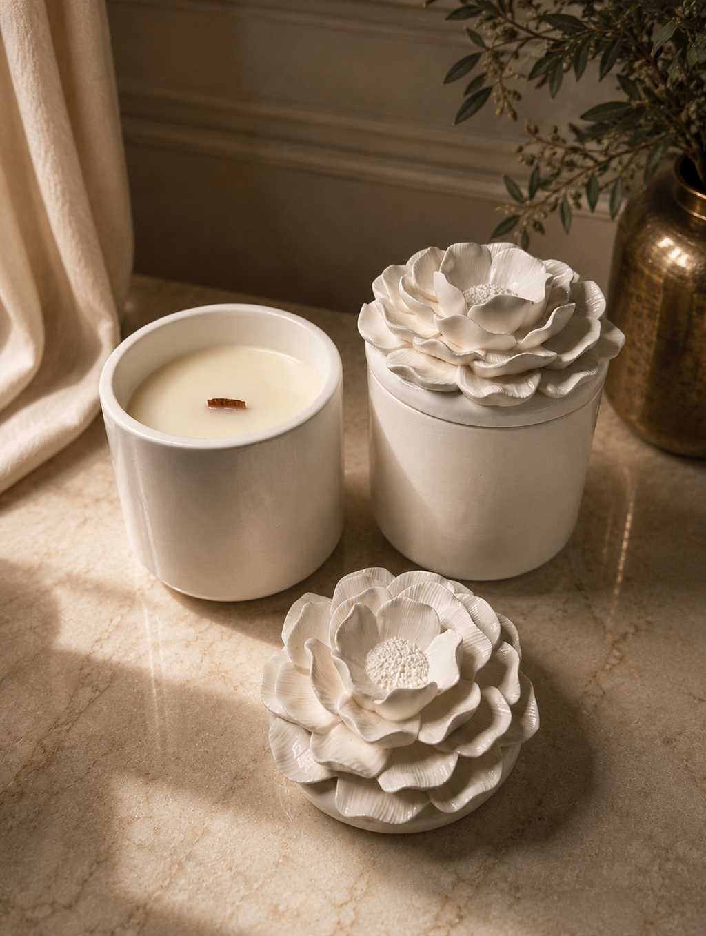 LUMIÈRE PIVOINE • vela artesanal de cera de soja y coco