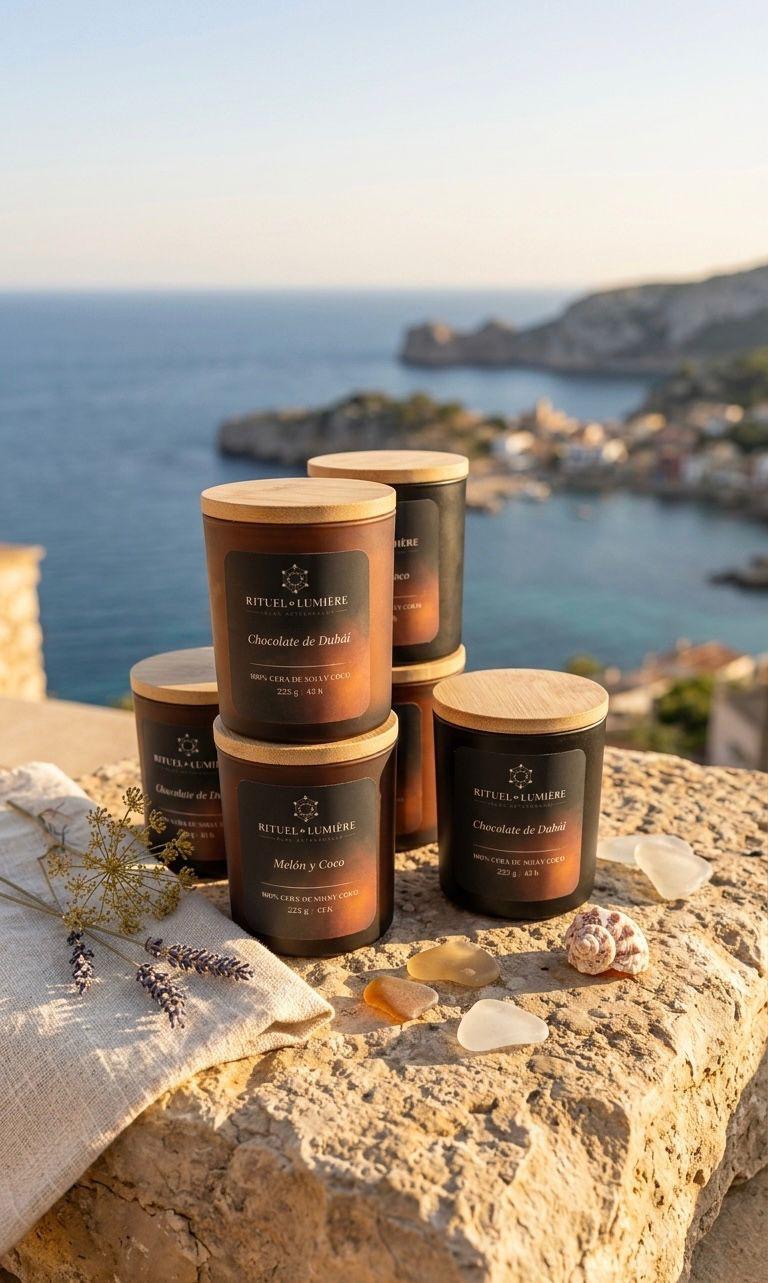 LUMIÈRE D’ÉTÉ                          velas y wax melts artesanales de cera de soja y coco