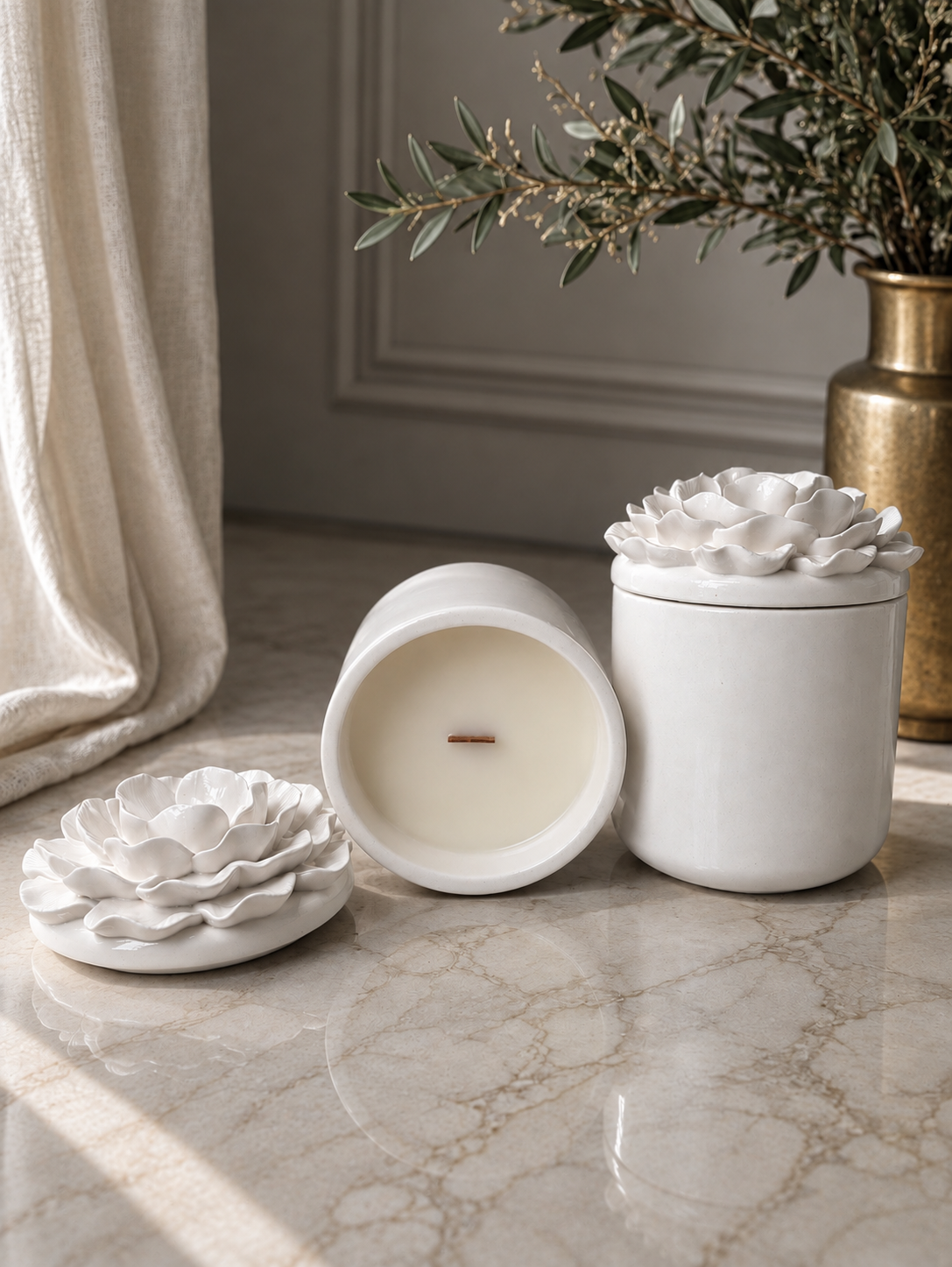 LUMIÈRE PIVOINE • vela artesanal de cera de soja y coco